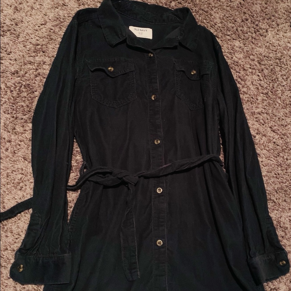 Navy blue corduroy dress